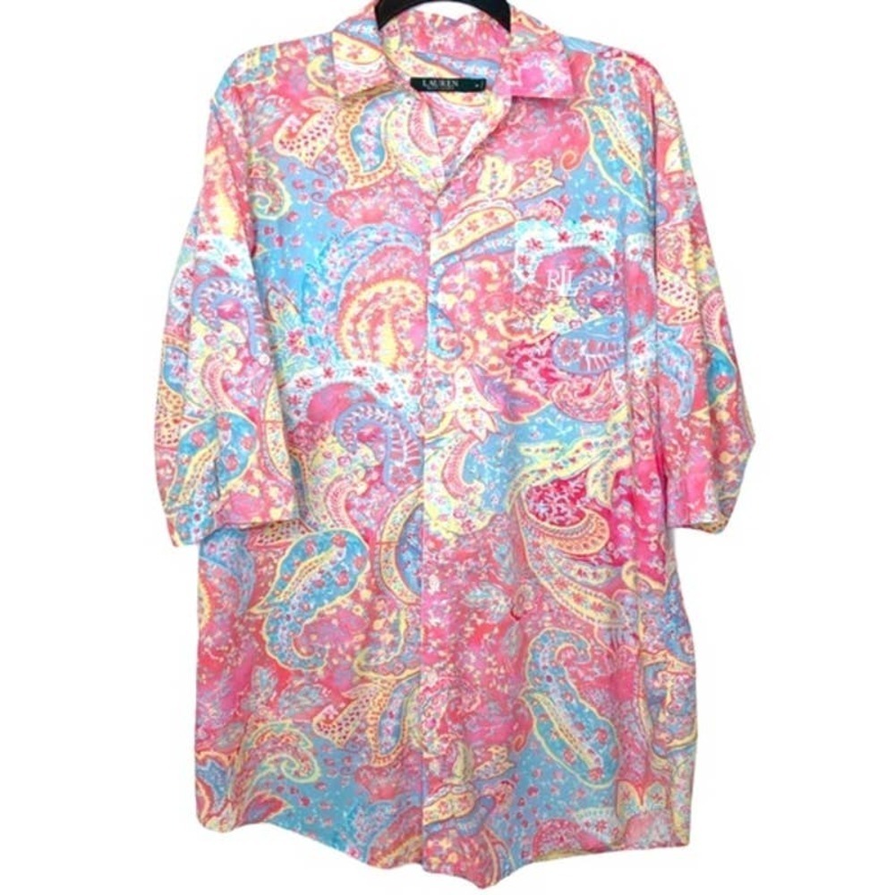 Lauren Ralph Lauren Paisley Sleep Shirt M